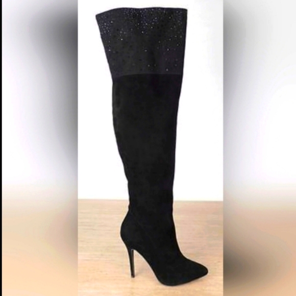 ABS Allen Schwartz Maraeah Studded Thigh high/ over knee Boots - Black|size 7 - Picture 5 of 8
